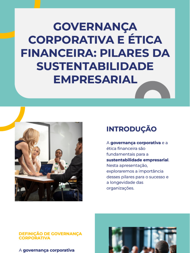Governança e Ética: Sustentabilidade Empresarial | PDF | Governança ...