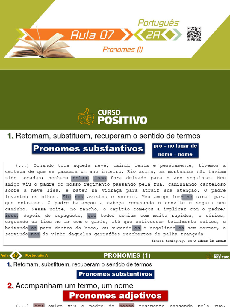 Tipos de Pronomes em Português | PDF | Pronome | Morfologia linguística