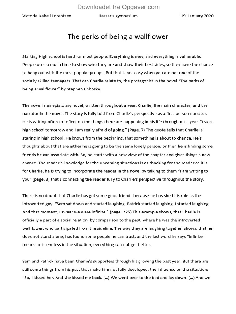 The Perks of Bring A Wallflower - Essay | PDF | Social Science ...
