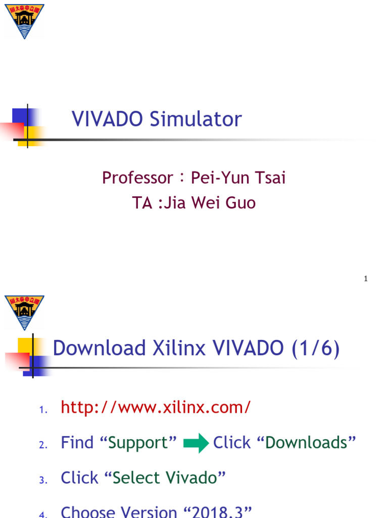 1 VIVADO Install and Simulation-V2 | PDF | Computing | Computer Engineering