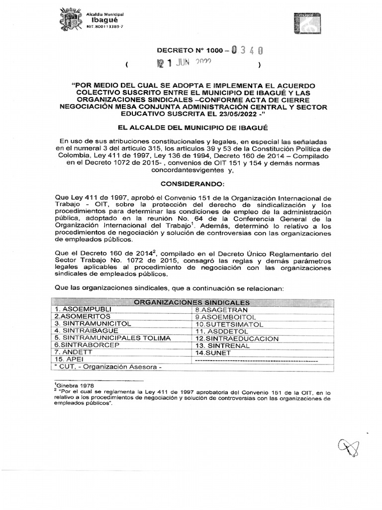 Decreto 0340 - 2022 | PDF