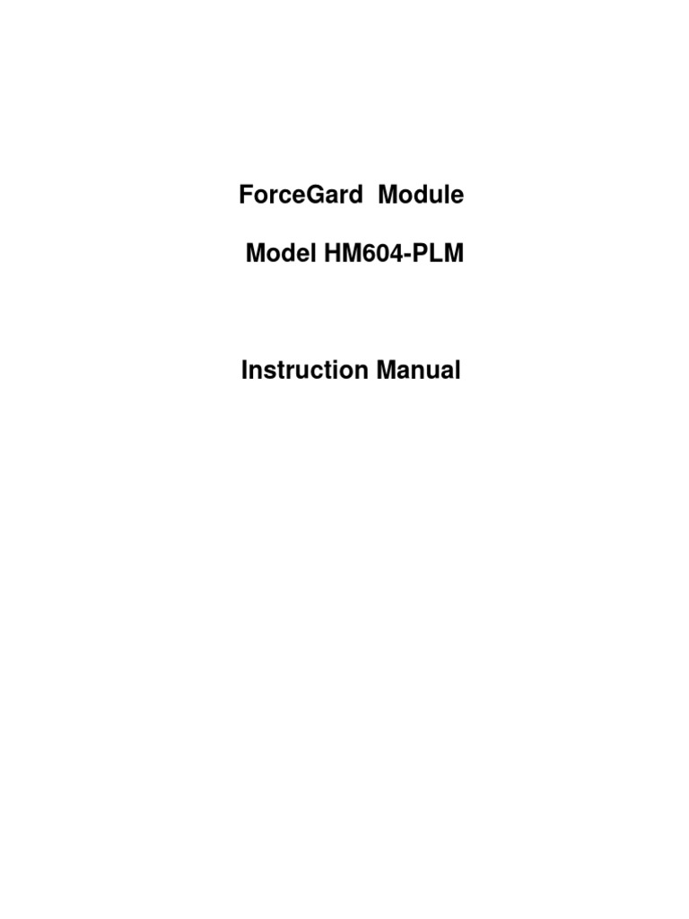 hm604 PLM Forcegard Module | PDF | Input/Output | Programmable Logic ...