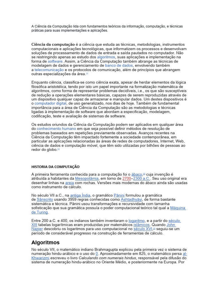 Fundamentos da Ciência da Computação | PDF | Ciência da Computação ...