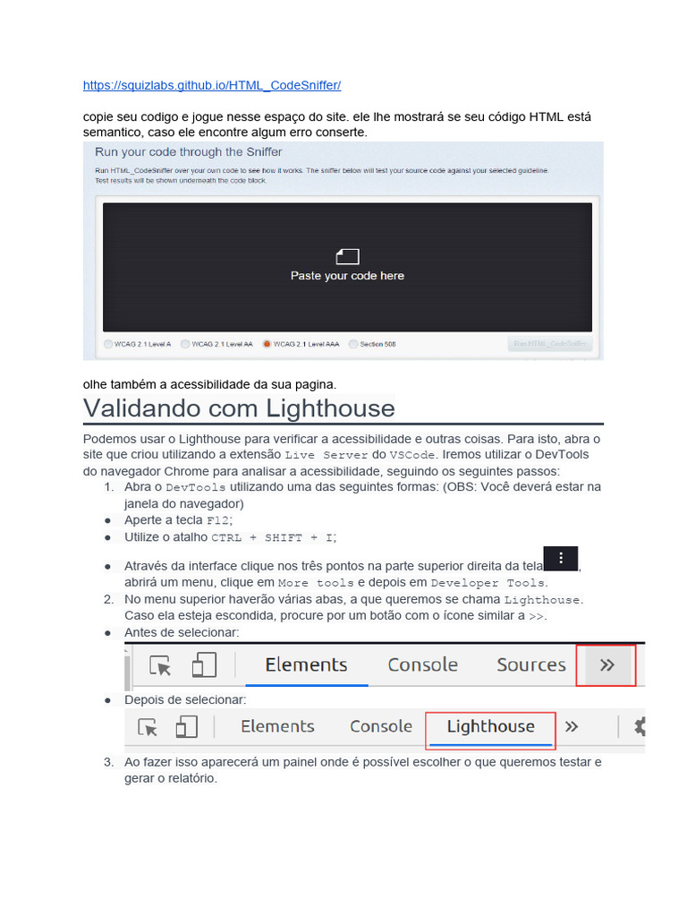 Validação de Acessibilidade em HTML | PDF | Computadores
