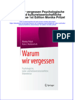 full download Warum Wir Vergessen Psychologische Natur Und Kulturwissenschaftliche Erkenntnisse 1St Edition Monika Pritzel online full chapter pdf 
