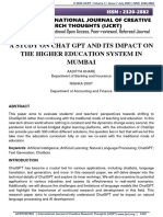 A Study On Chat GPT and Its Impact On The Higher Education System in Mumbai