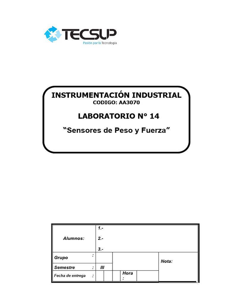 Sensores de Peso y Fuerza en Laboratorio | PDF | Electromagnetismo ...