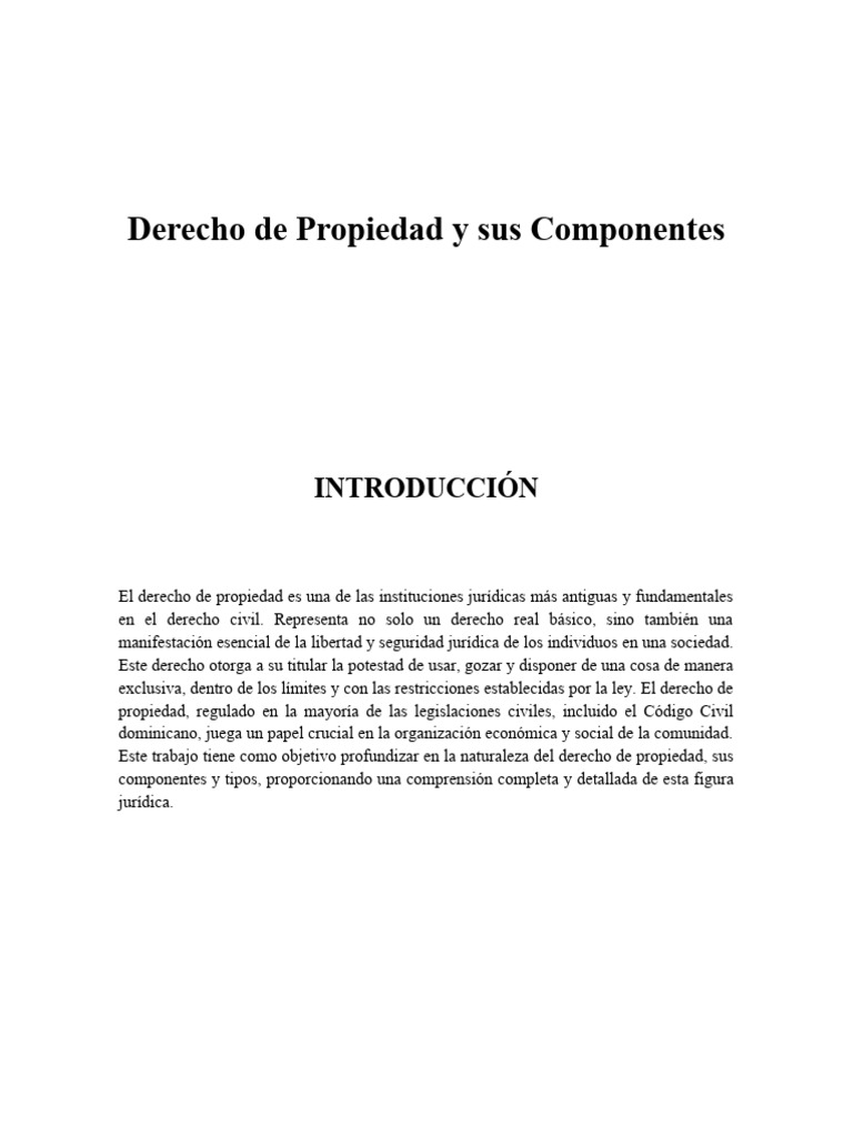 Componentes del Derecho de Propiedad | PDF | Propiedad | Ley de Propiedad