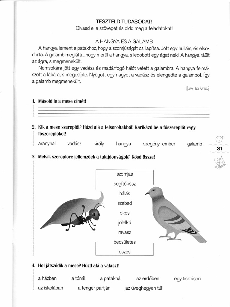 Oszt. Év Eleji Szövegértés | PDF