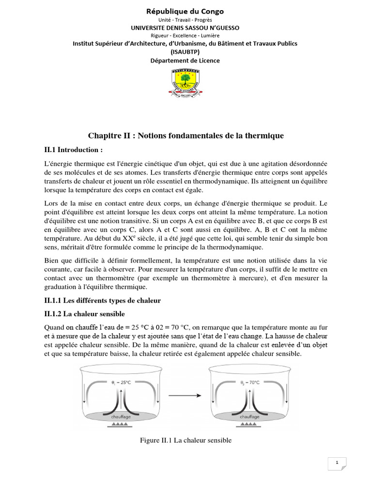 Notions clés de la thermique et chaleur | PDF | Enthalpie de changement ...