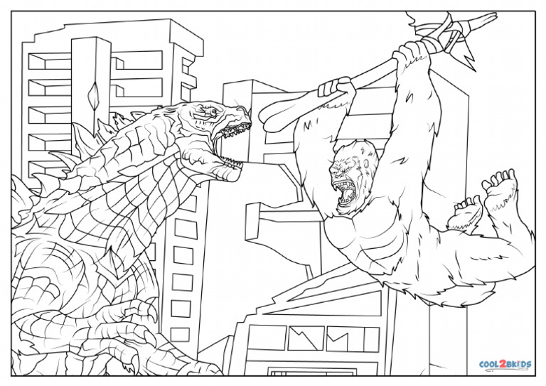 Godzilla-vs-Kong-Coloring-Pages-2021 | PDF