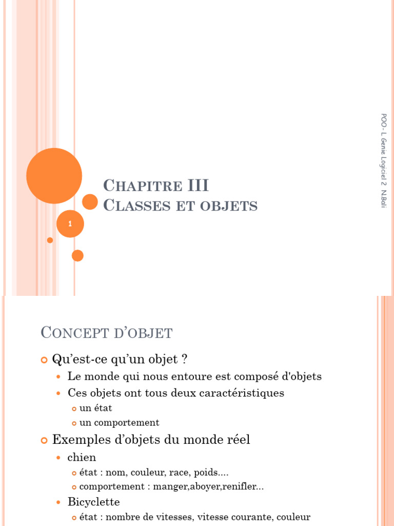 Classes et Objets en Programmation Orientée Objet | PDF | Classe ...