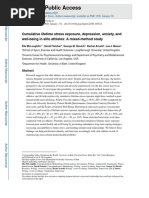 Cumulative Lifetime Stress Exposure, Depression, Anxiety, and Well-Being