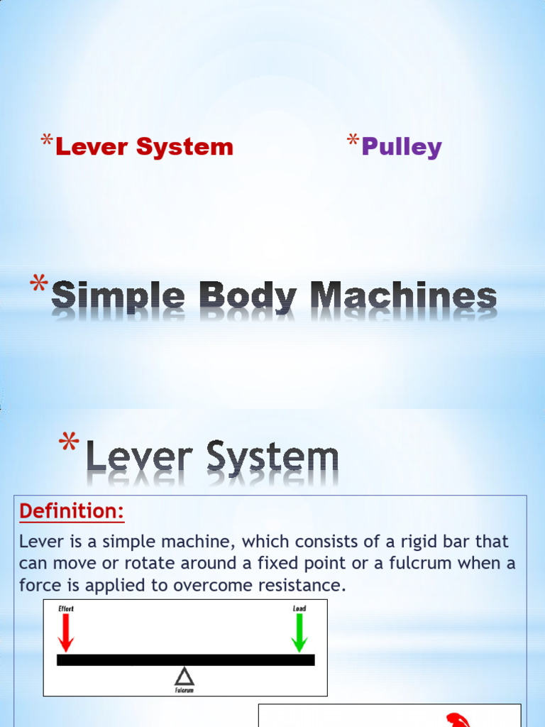 Simple Body Machines 4 | PDF | Lever | Machines