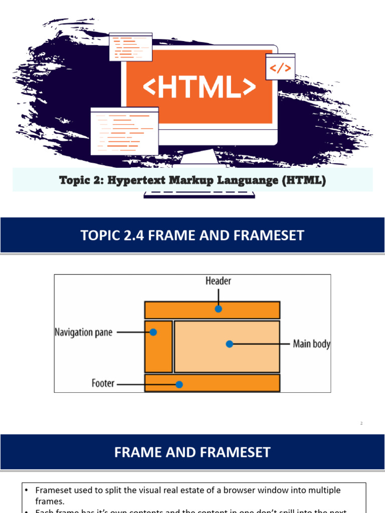 Topic 2.4 Frameset and Iframe | PDF | Html Element | Html