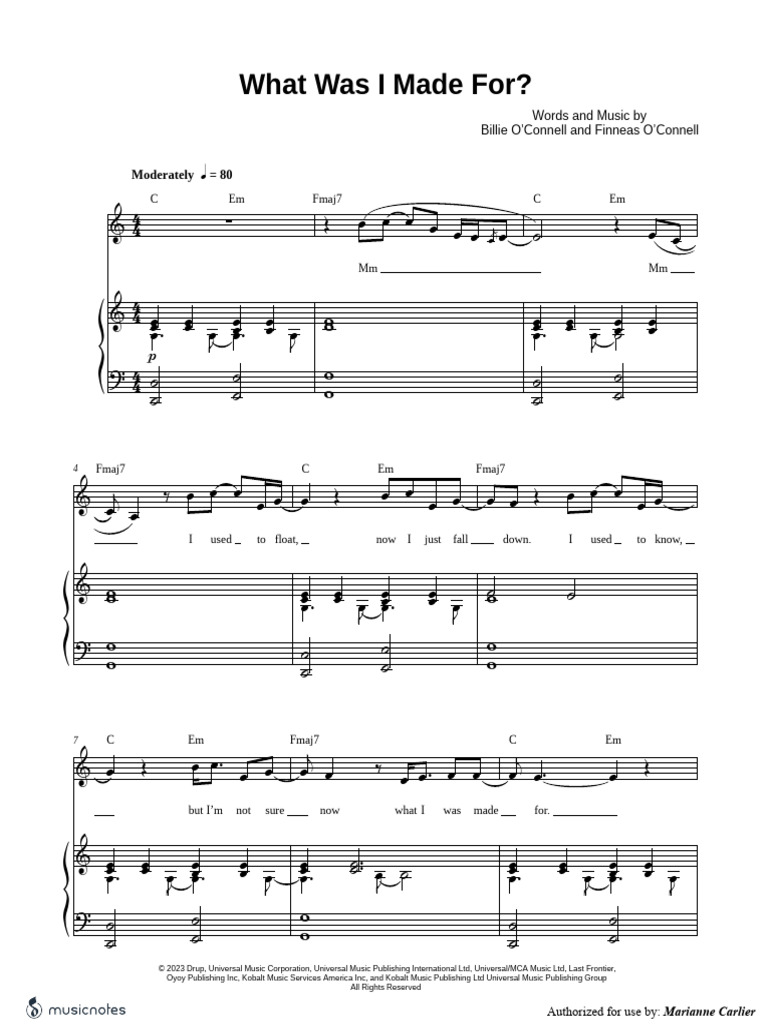 What Was I Made For - Billie Eilish | PDF
