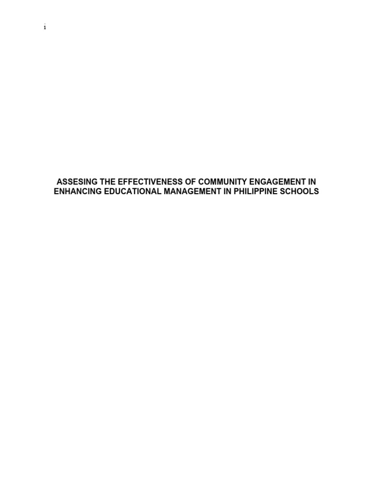 Assessing Community Engagement in Education | PDF | Teachers | Learning