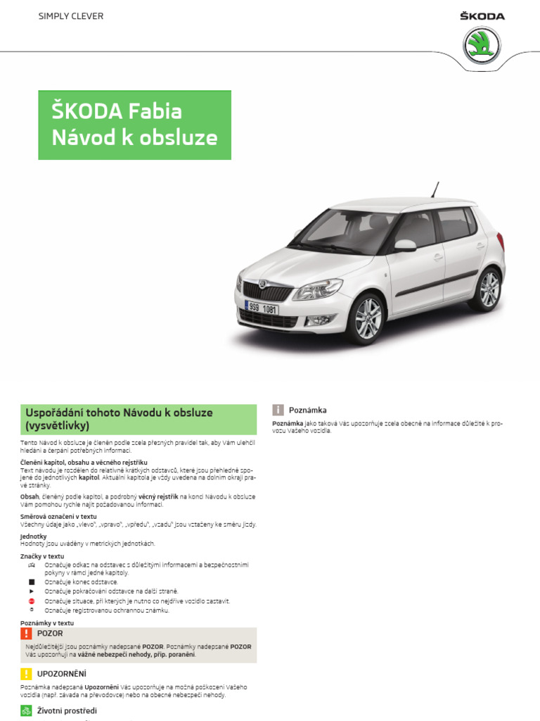 94 Fabia Navod | PDF