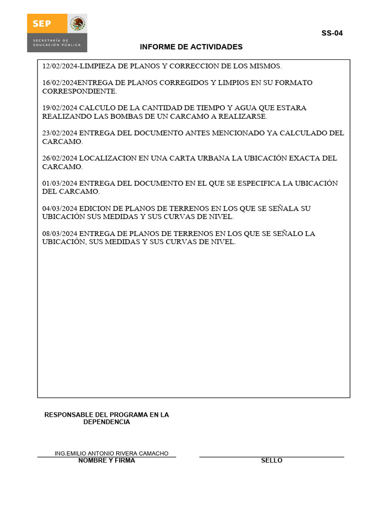 Informe de Actividades | PDF