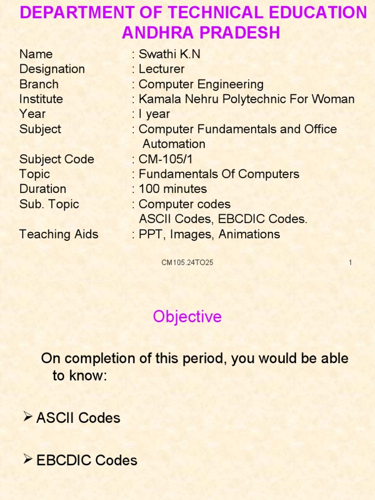 CM105 24to25 | PDF | Ebcdic | Binary Coded Decimal