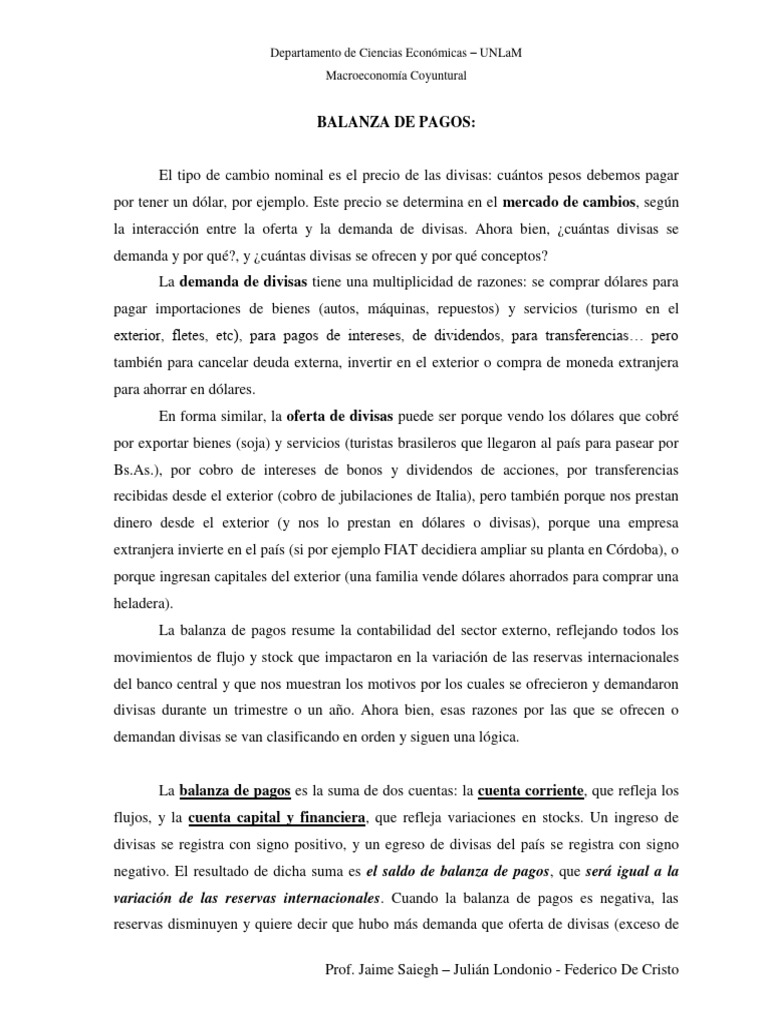 Balanza de Pagos2 | PDF | Balance de pagos | Tipo de cambio