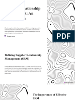 Supplier Relationship Management An Introduction
