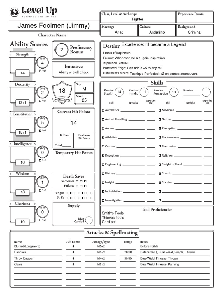 D&amp;D5e - Level Up - James Foolmen | PDF | Fantasy Role Playing Games ...
