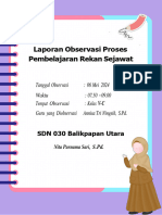 Laporan Observasi Proses Pembelajaran Rekan Sejawat