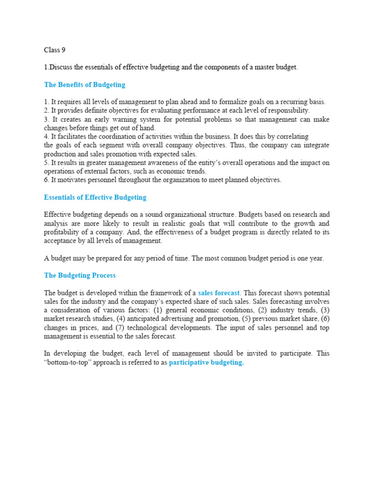 Essentials of Effective Budgeting Guide | PDF | Budget | Income Statement