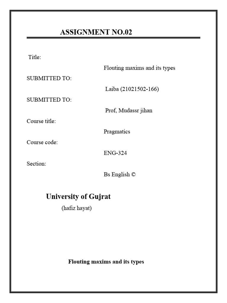 Flouting Maxims: Types and Examples | PDF | Communication | Human ...