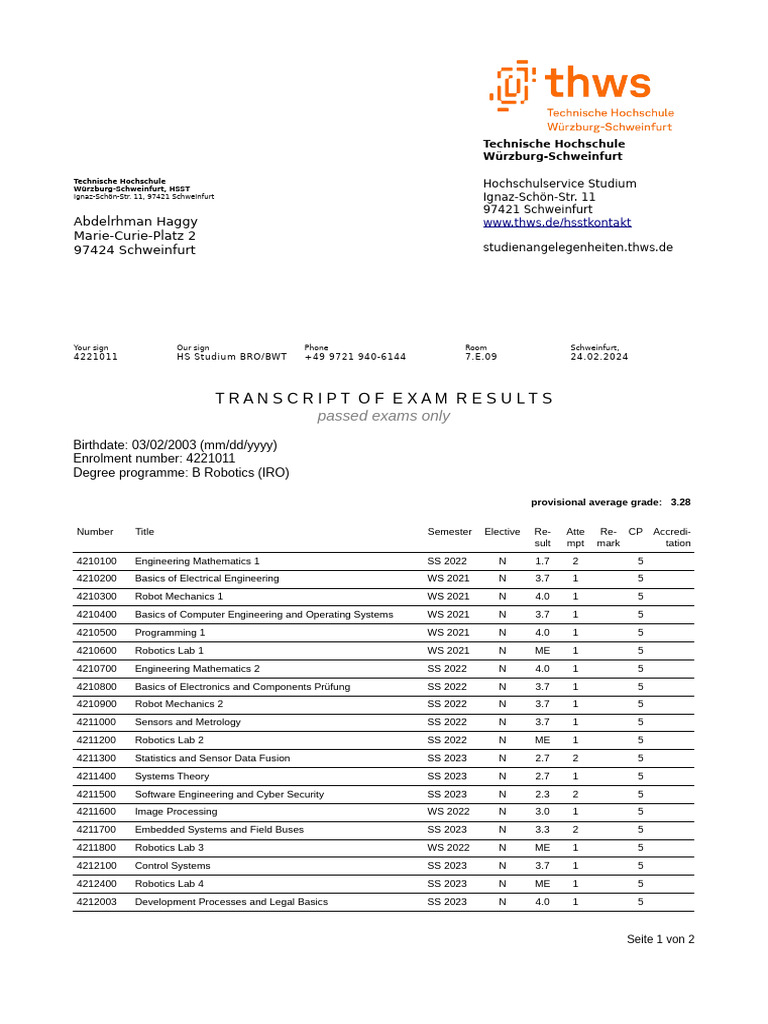 Transcript of Exam Results - Passed Exams | PDF | Computing | Engineering