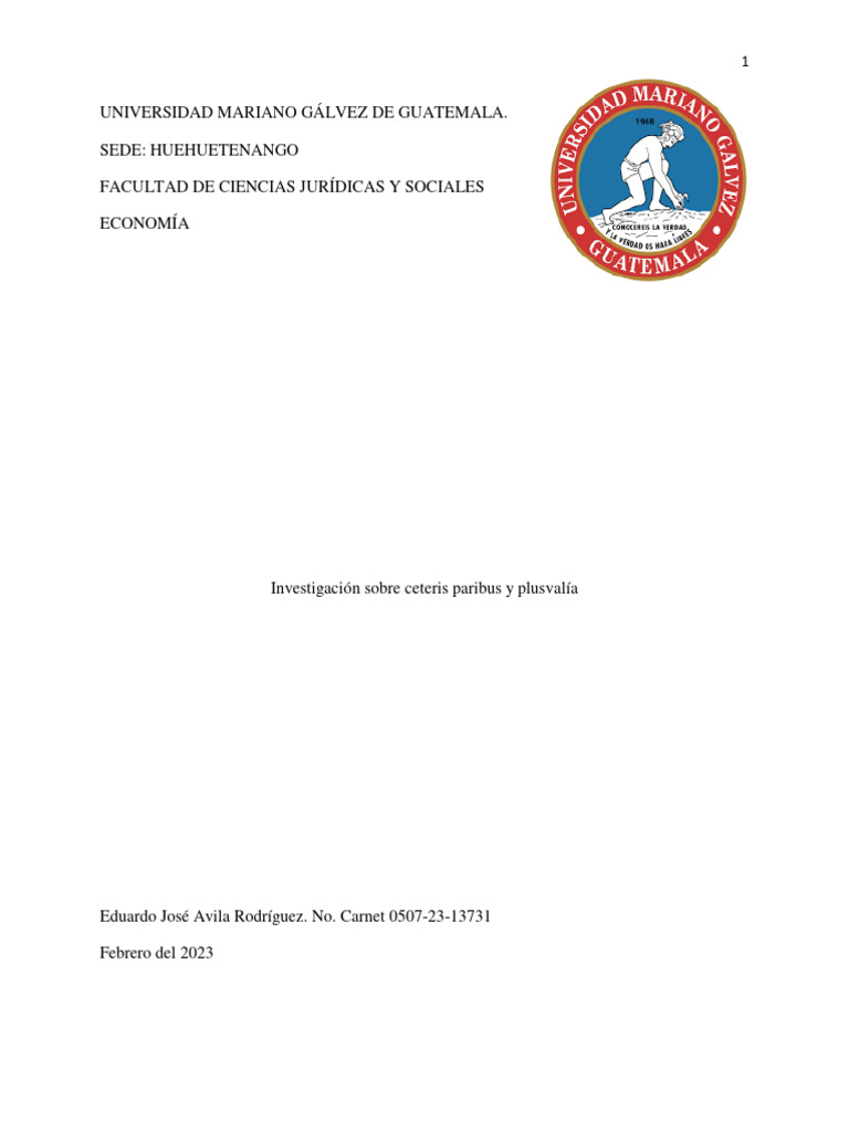 Ceteris Paribus y Plusvalía en Economía | PDF | Oferta y demanda ...