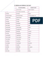 List of Irregular Verbs in The Past