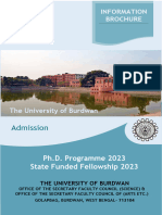 Admission: Ph.D. Programme 2023 State Funded Fellowship 2023
