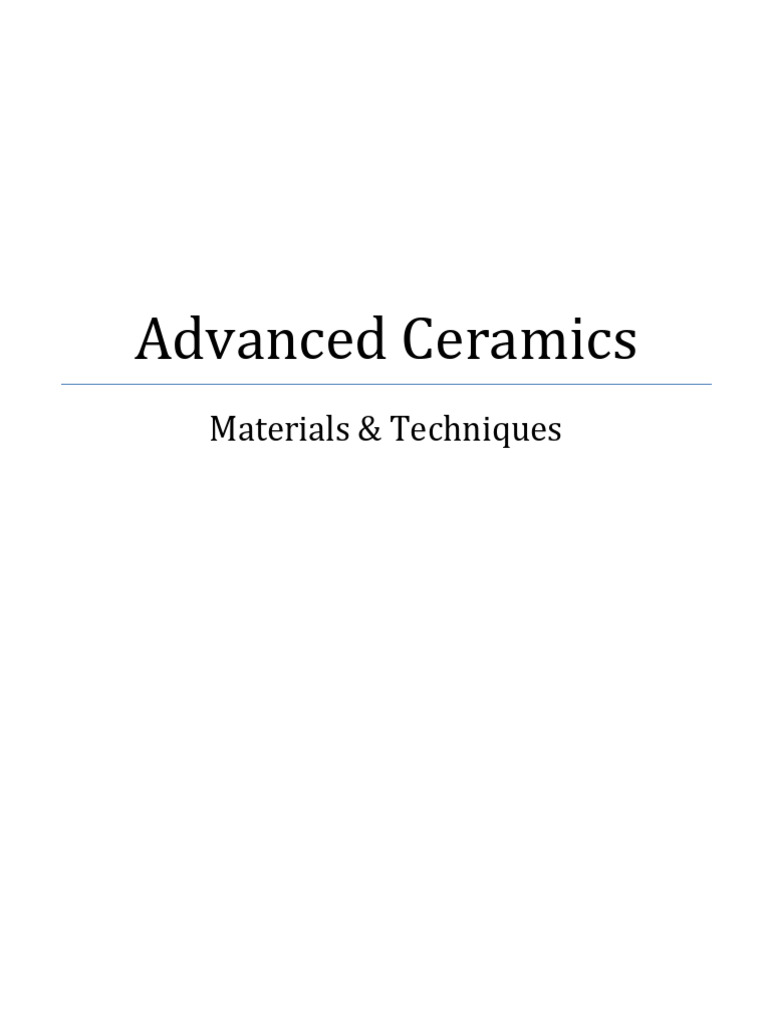 advanced ceramics | PDF | Zirconium Dioxide | Ceramics