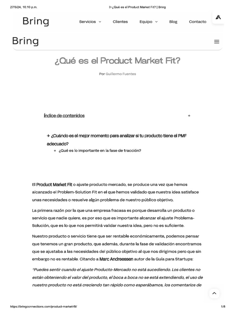 Product Market Fit | PDF