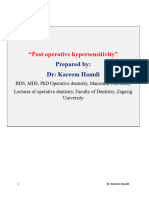 Post Operative Hypersensetivity