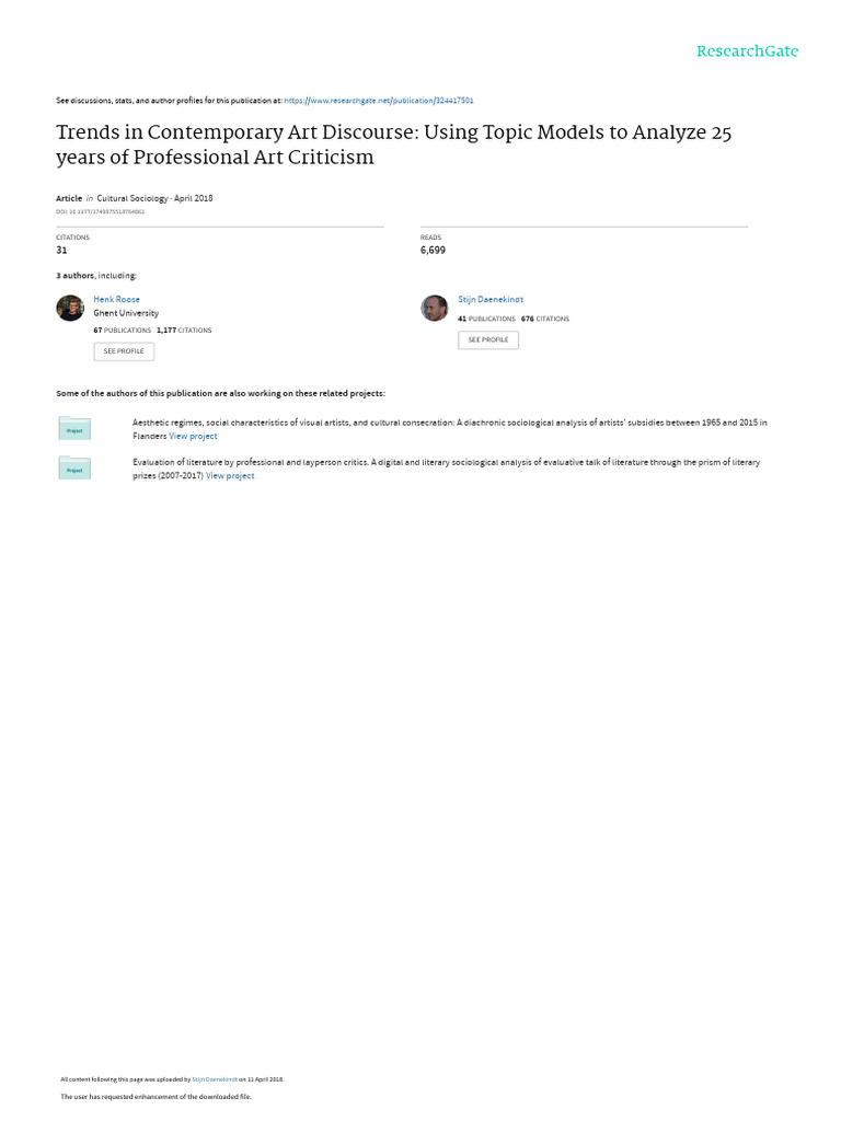 Roose Et Al. - 2018 - Trends in Contemporary Art Discourse Using Topic ...