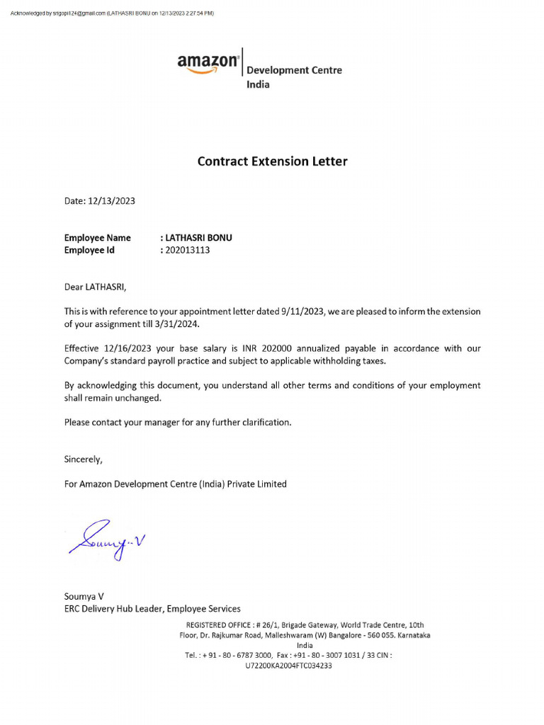 Contract Extension | PDF