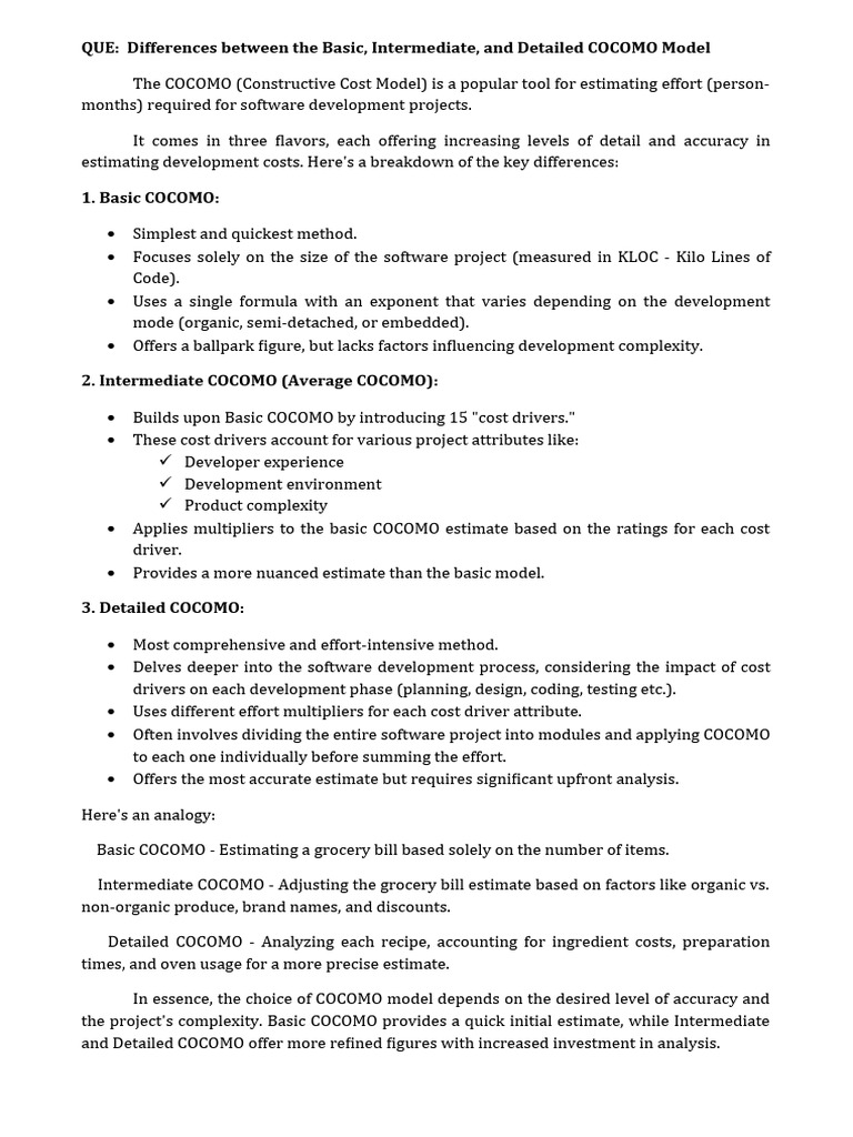 COCOMO and UNIT 4 | PDF | Software Testing | Computer Programming