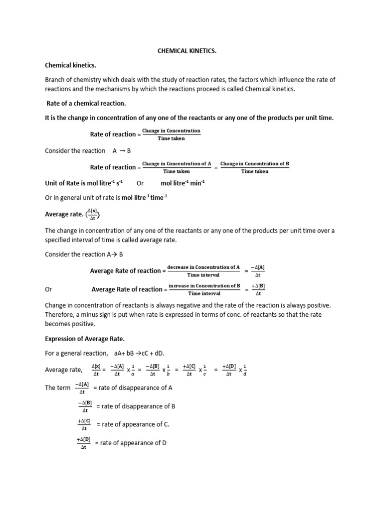 Chemical Kinetics | PDF | Reaction Rate | Activation Energy