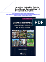 Full Ebook of Urban Informatics Using Big Data To Understand and Serve Communities 1St Edition Daniel T Obrien Online PDF All Chapter