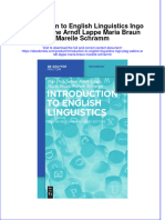 Full Ebook of Introduction To English Linguistics Ingo Plag Sabine Arndt Lappe Maria Braun Mareile Schramm Online PDF All Chapter