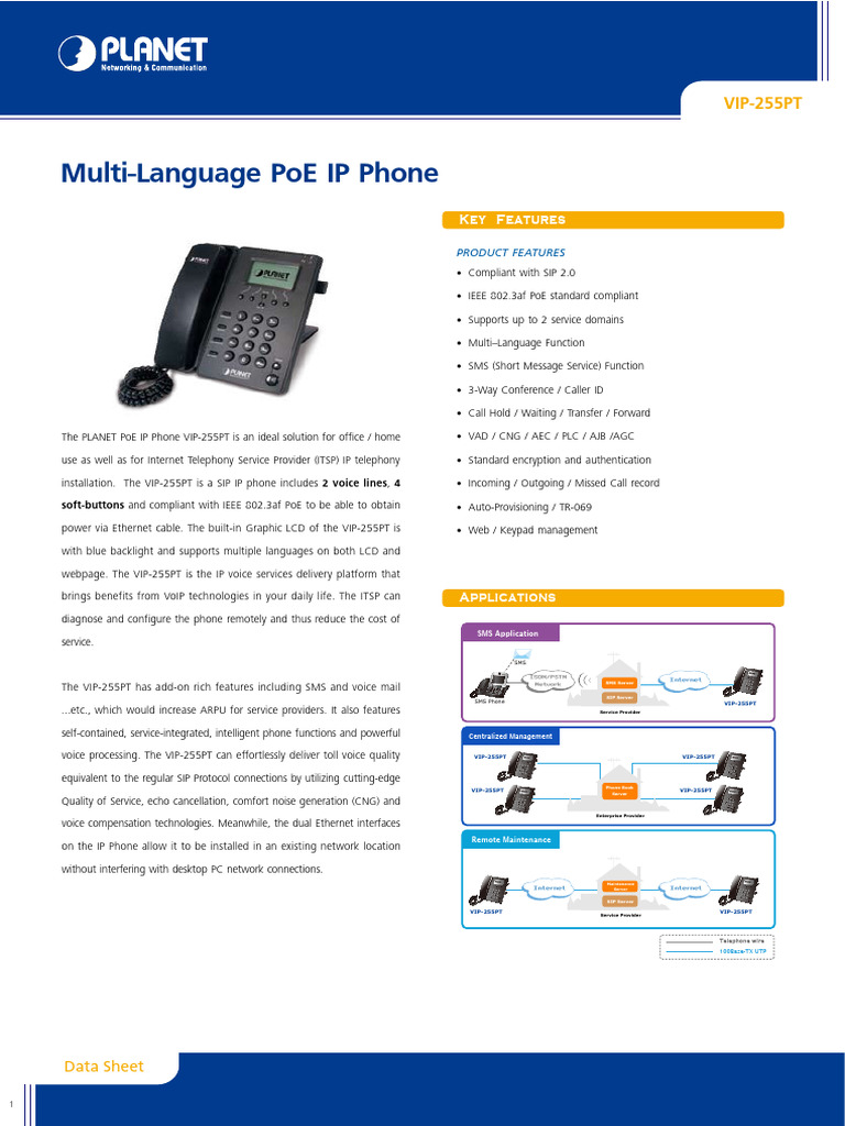 C VIP 255PTv3 - S | PDF | Voice Over Ip | Session Initiation Protocol