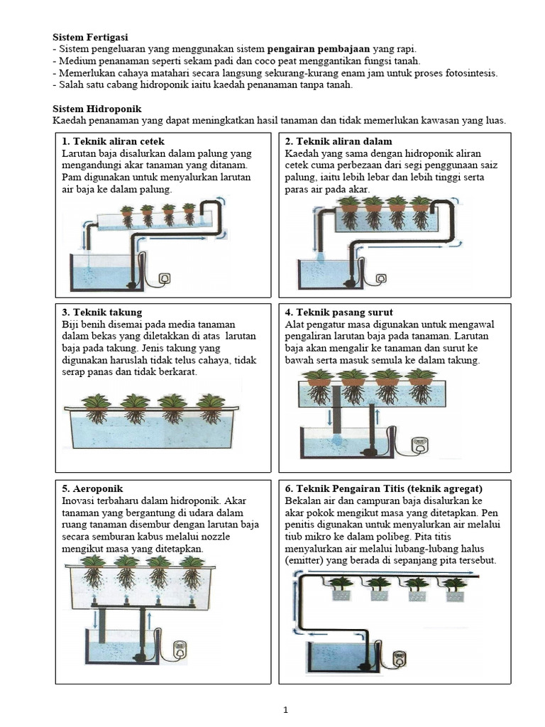 Teknik Sistem Fertigasi dan Hidroponik | PDF | Sains & Matematika