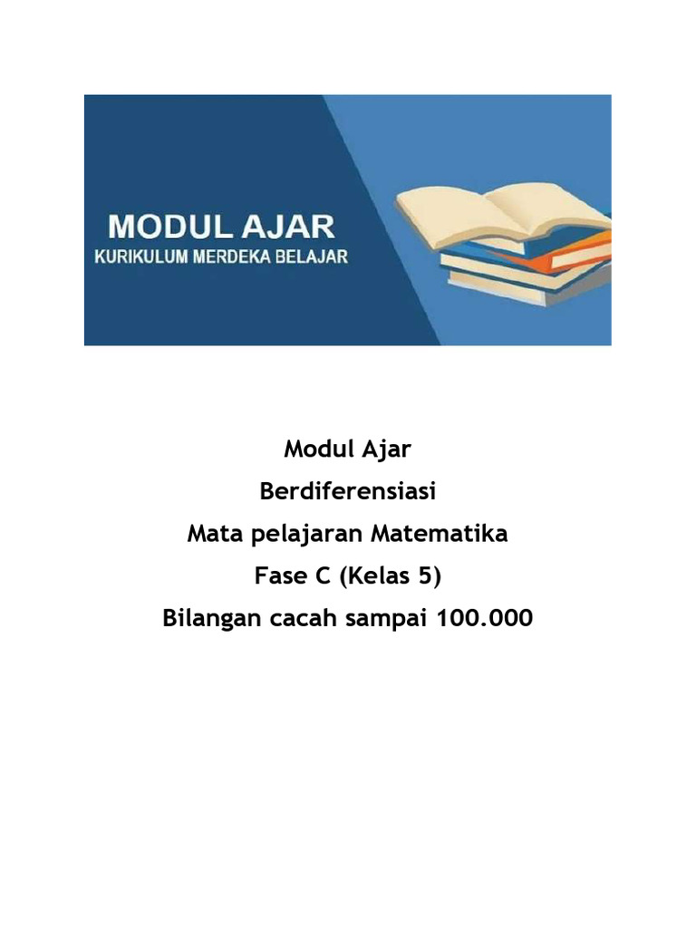 Modul Ajar Matematika Kelas 5: Bilangan Cacah | PDF