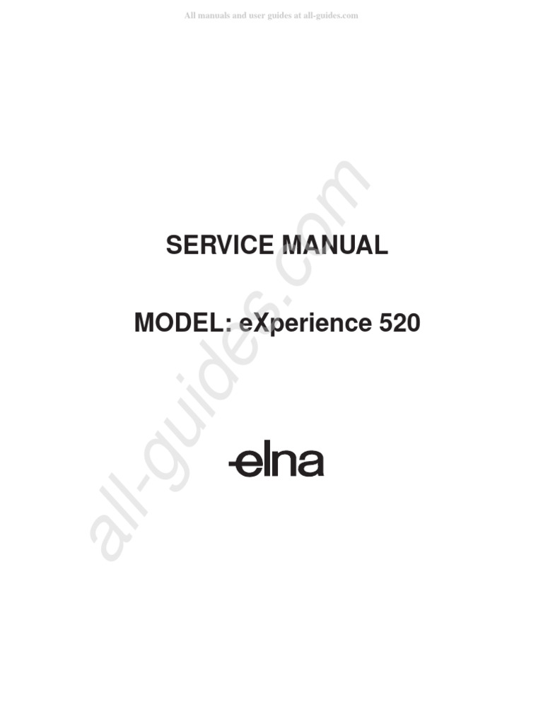 Elna eXperience 520 Service Manual | PDF | Sewing Machine ...