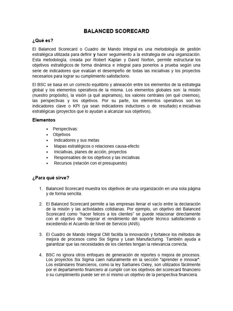 Balanced Scorecard | PDF | Business