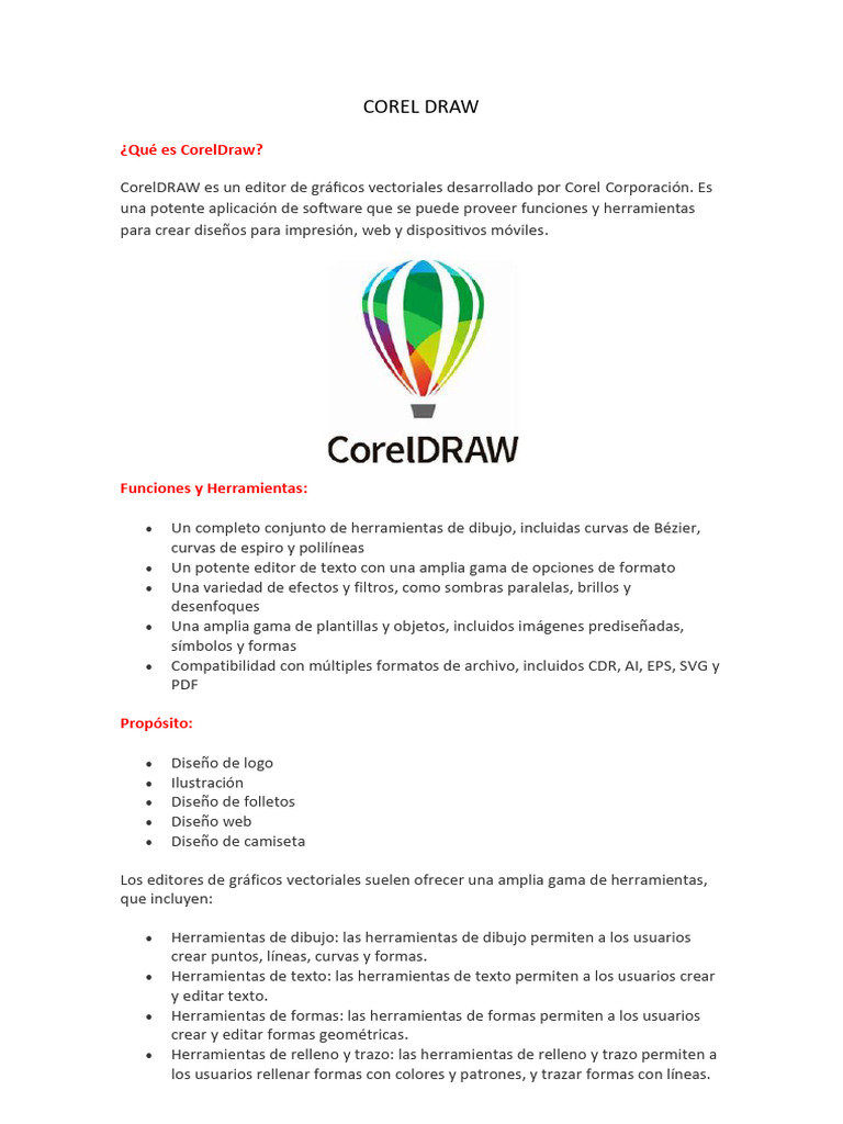 Introducción a CorelDRAW y sus herramientas | PDF | Menú (Computación ...