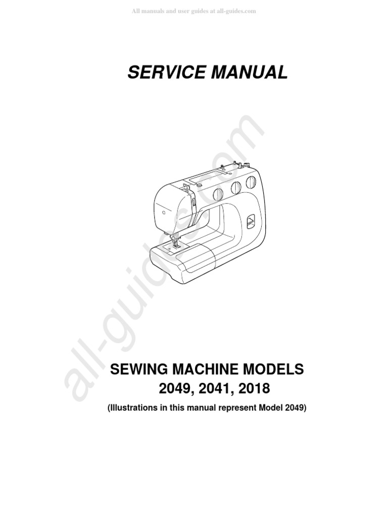 Janome 2049 Sewing Machine Service Manual Download Free PDF Sewing Machine Sewing Needle